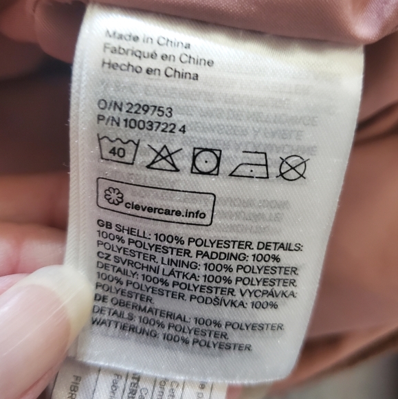 H&M sherpa fleece teddy bear sweater jacket blush pink size XS - Picture 6 of 9